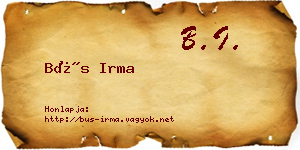 Bús Irma névjegykártya